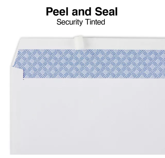 No #6 3/4 Peel & Self-Seal White Letter Mailing Security Envelopes 3-5/8 x 6-1/2