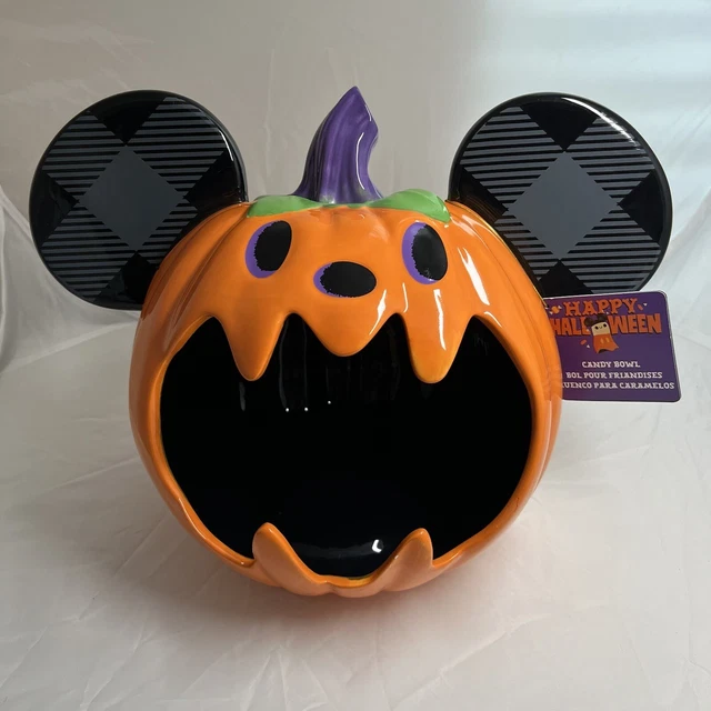DISNEY PARKS MICKEY Mouse Halloween Pumpkin Trick or Treat Candy Bowl