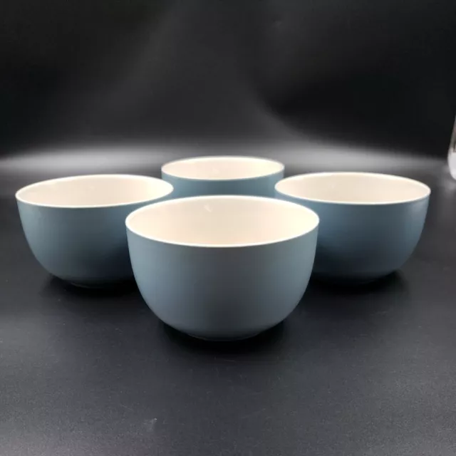 Farmhouse Deep Cereal Bowls Set of 4 Soup Bowl Two Tone Grey White Stoneware