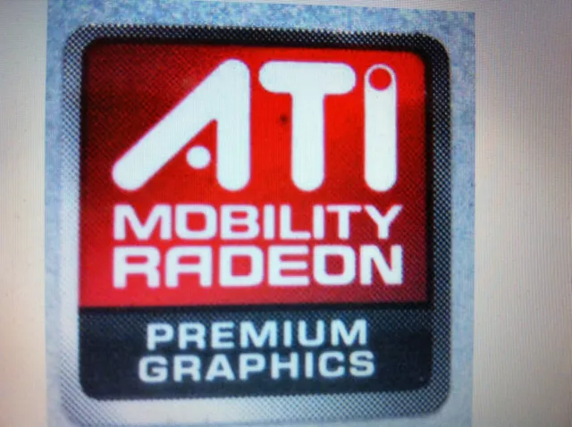 ATI MOBILITY RADEON PREMIUM GRAPHICS Sticker 16mmx16.6mm LOT OF 3 USA Seller