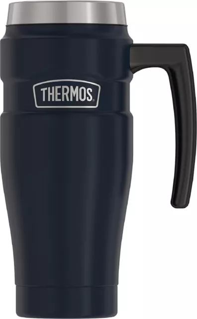 Thermos Stainless King 16 Ounce Travel Mug with Handle, Midnight Blue