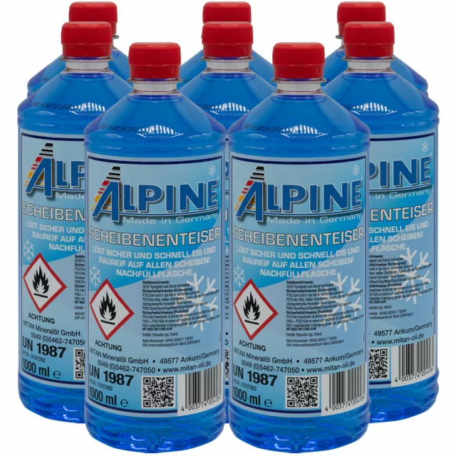 8x ALPINE Scheibenenteiser Scheiben Enteiser Sprühenteiser Nachfüllflasche 1 l