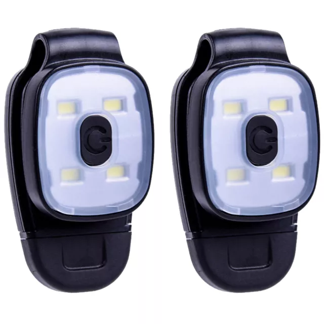 2pcs LED Running Light USB Rechargeable Clip On Torch Jogger Dog Walking Plastic