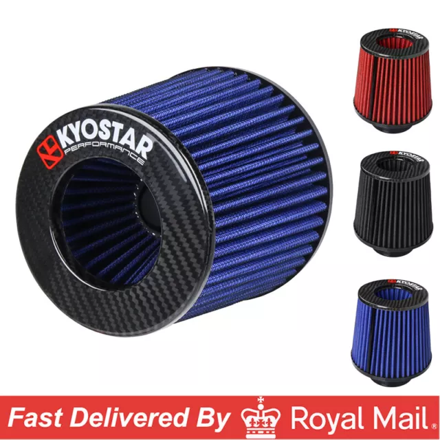 Upgraded High Flow 3/3.5" Carbon Dry Air Filter Cold Air Intake Cone Replacement