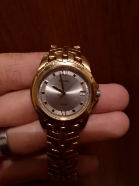 SEIKO 7N42-0AM0 GOLD Plated Quartz Watch (New Battery) $ - PicClick