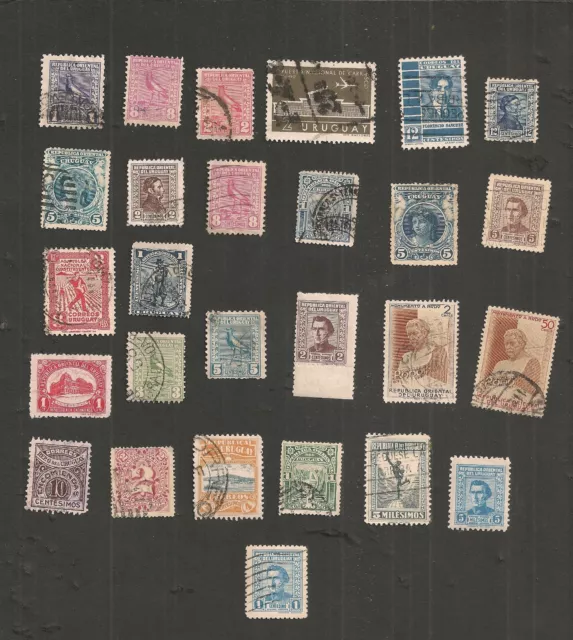 Uruguay Collection Lot De 27 Timbres Anciens