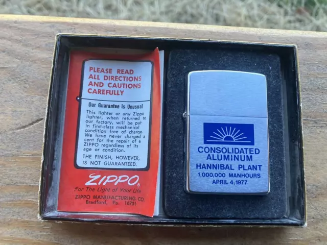 Consolidated Aluminum Unfired Zippo Lighter w/Box--Free Ship