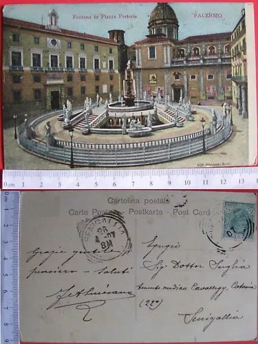 Sicilia – Palermo Fontana in Piazza Pretoria – PA 15611