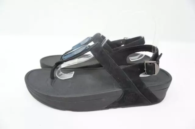 Fitflop/Fit/Flip Flops Chada Used 9 Suede Leather/Jewel/Crystal Thong Sandals
