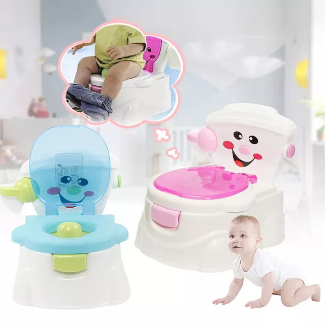 2 in 1 Kids Baby Toilet Seat Toddler Training Potty Trainer Safety Chair Urinal