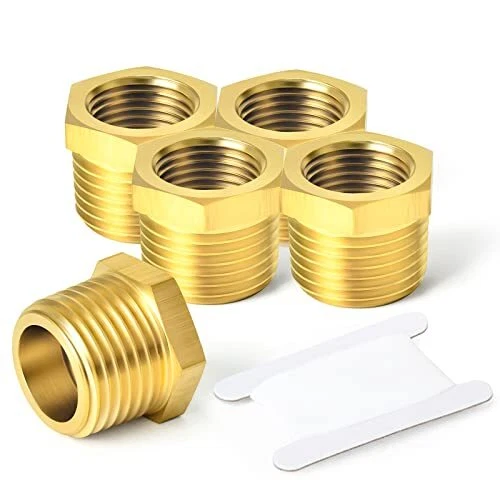 PCS Brass Reducer Hex Bushing Threaded Pipe Fitting 3/4" MNPT x 1/2" FNPT 5