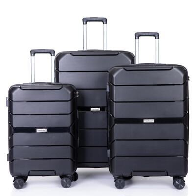 3 Pcs Set Luggage Suitcase Spinner Hardshell Lightweight TSA Lock w/ Free Gift