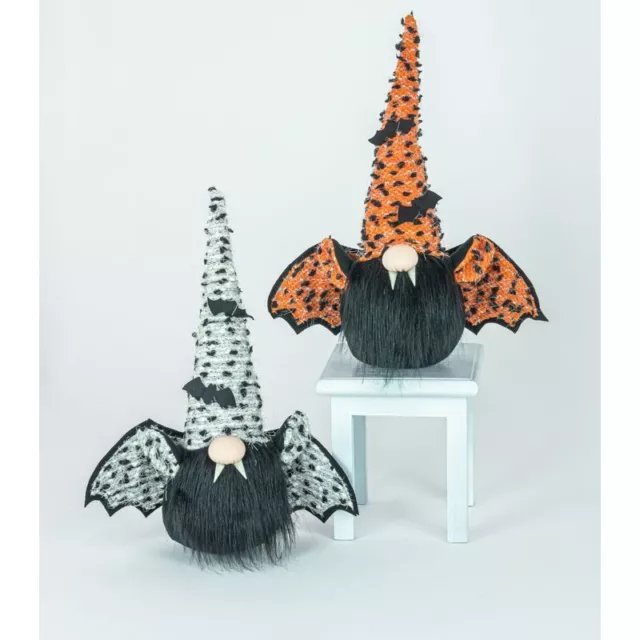 BATTY GNOME TABLETOP SET OF 2 Halloween Decor *SHIPS WITHIN 15 DAYS*