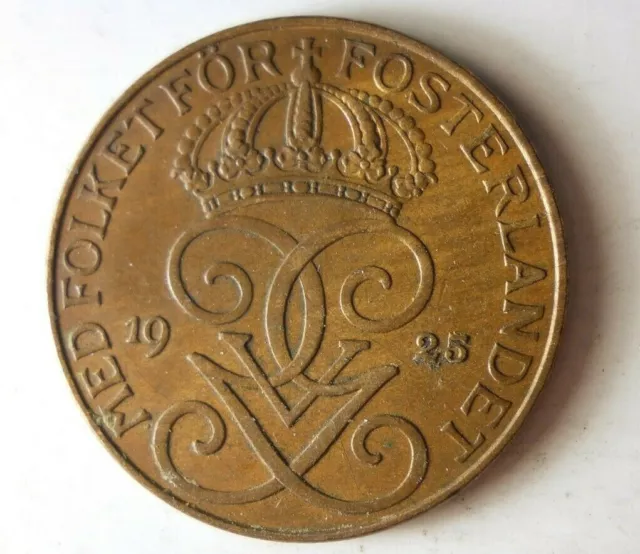 1925 SWEDEN 5 ORE - High Grade Collectible Coin - Free Ship - Bargain Bin #302