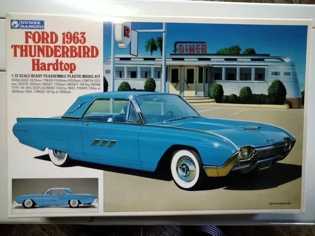 Maquette Gunze Sangyo 1/32 – Ford Thunderbird ’63 – Vintage, Complète En Boîte
