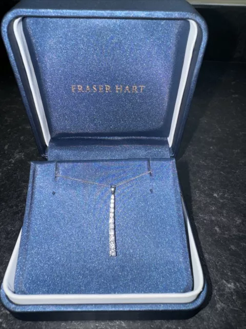 FRASER HART NATURAL Baguette Diamonds Solid White Gold Heart