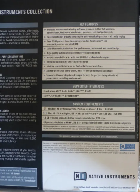 Native Instruments KOMPLETE 5 (UPGRADE) (caja+DVDs+manuales) (no license) BOXED 3