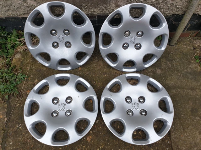 SET COPRIMOZZO COPRICERCHI Peugeot 15 X4 Ricambi Originali 207 307 308 