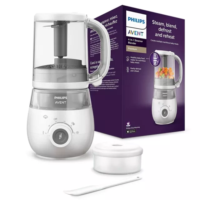 Philips Avent 4-in-1 Babynahrungszubereiter, Dampfgarer, Mixen, Auftauen & Aufwä