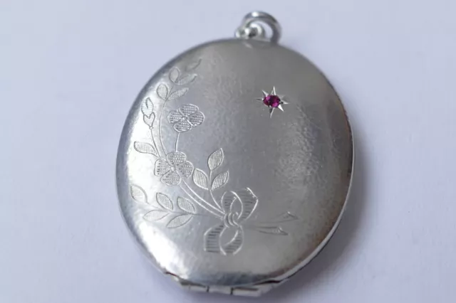 Jugendstil Medaillon Anhänger Silber Vintage um 1900 pendant silver