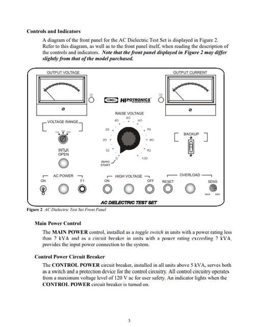 Hipotronics 715-1-A AC Dielectric Test Set User Manual, PDF File Sent to You