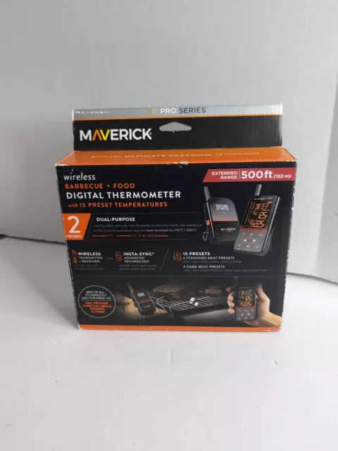 Maverick XR40 Wireless Digital Cooking Grilling BBQ Probe Meat Thermometer 500ft