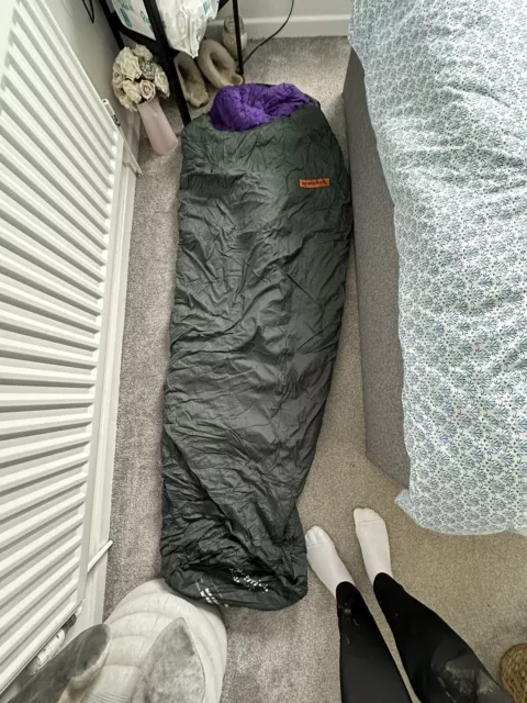 Ajungilak of Norway Kompakt Sleeping Bag 195cm Made In England Green Purple