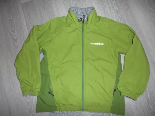 "MONT-BELL -CLIMAPLUS MESH" KIDS ZIP WINDBREAKER JACKET- GREEN -SIZE 120 (6 Yrs)