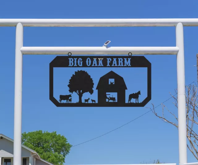 Farm Sign with Barn,Large Entrance/Gate Rectangle Tree,Farm Animals, Name, S1281