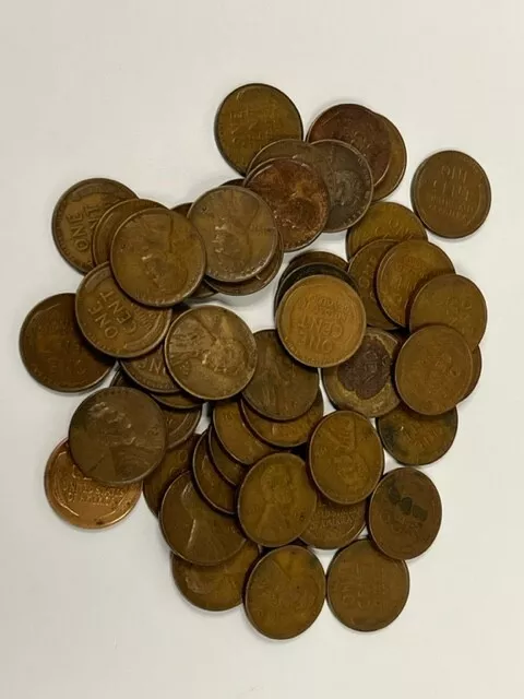 Full Roll (50) 1931 D United States Circula Lincoln Wheat Pennies US Small Cents