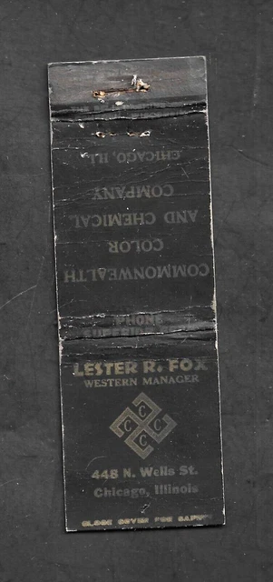1930's Chicago, IL - Lester R. Fox Chemical Company Good Luck Symbol Matchcover