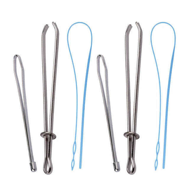 2 Sets/6 Pcs Plastic Metal Drawstring Threader Drawstring Replacement Tools