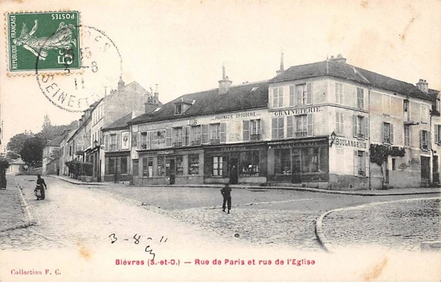 91 - BIEVRES - SAN44254 - Rue de Paris et rue de l'Eglise