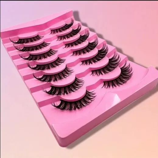 7 Pair🔥3D Silk🔥False Eyelashes🔥Wispy Cat Long Thick Soft Fake Eye Lashes UK