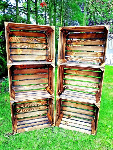 Holzkiste Apfelkiste Neue Obstkisten Mit Mittelbrett Holzkisten Weinkisten Apfelkisten Kommode Regal Geflammte 60x40x20 Cm Kiste Holz Weiss