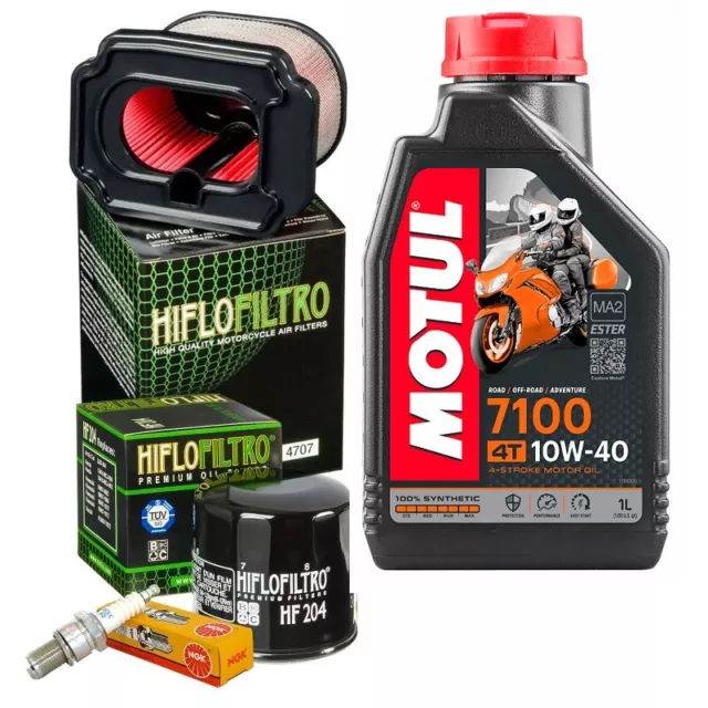 Kit Tagliando Motul 7100 10W40 Filtro Olio Aria Candele Yamaha Tracer 700 16-20