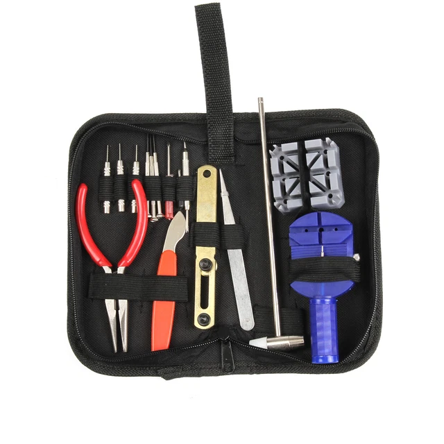 16pcs Watch Repair Tool Kit Watchmaker Back Case Battery Cover Remover Opener US