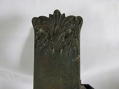 Antique Art Nouveau Door Knob Backplate & Lock Assembly, Bronze? 2