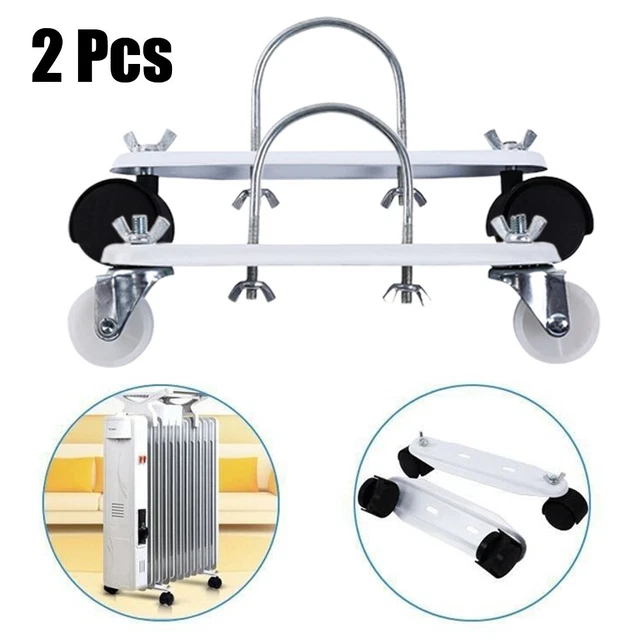2 Roulettes Pour Radiateur Électrique - Support Mobile 360° - Acier Carbone