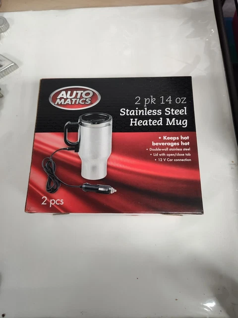 Automatics 2pk 14oz Stainless Steel Heated Mug