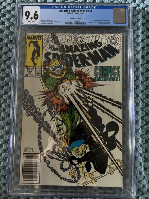 AMAZING SPIDER-MAN #298 CGC 9.6/WP - 1st Todd McFarlane Spiderman - Newsstand!