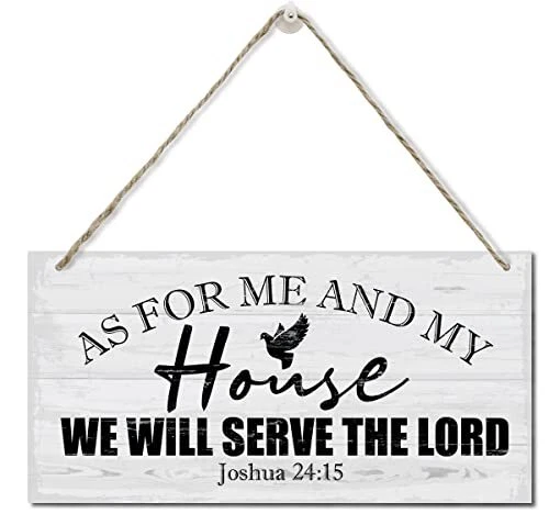 As for Me and My House We Will Serve The Lord Wall Decor Sign, Printed Wood
