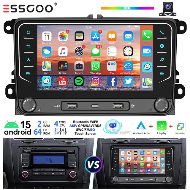 Autoradio Android 15 GOHHDL Per Jeep Renegade 2016-2020 – 9 Pollici 2Din, Carplay & Android Auto Wireless, GPS, Wi-Fi, SWC, FM RDS, 32EQ, Retrocamera AHD E Microfono Inclusi