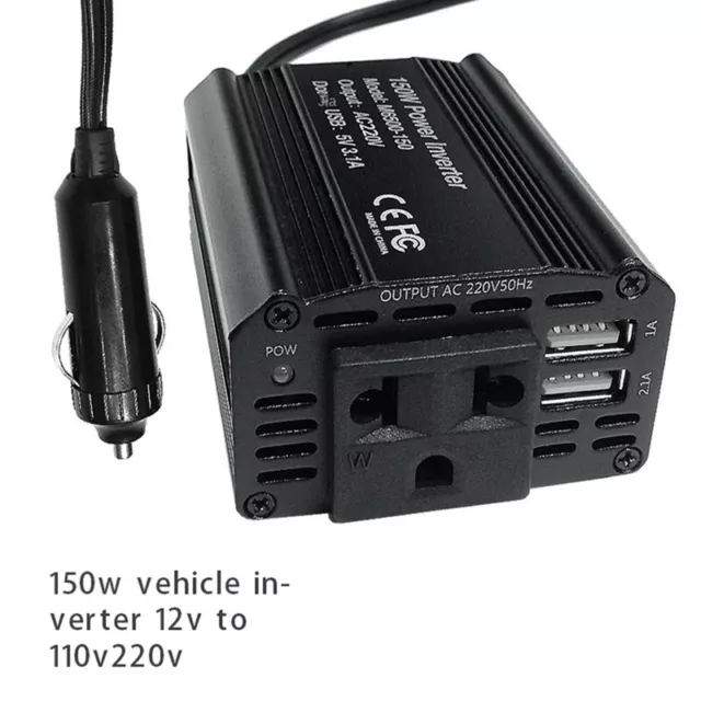 Onduleur de Voiture 150 W 12 V à 110 V 220 V, Convertisseur de Puissance, A8691