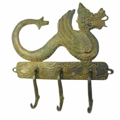 Dragon Naga Busuki Wall Hook hanger Cast Verdigris Solid Bronze Balinese Art
