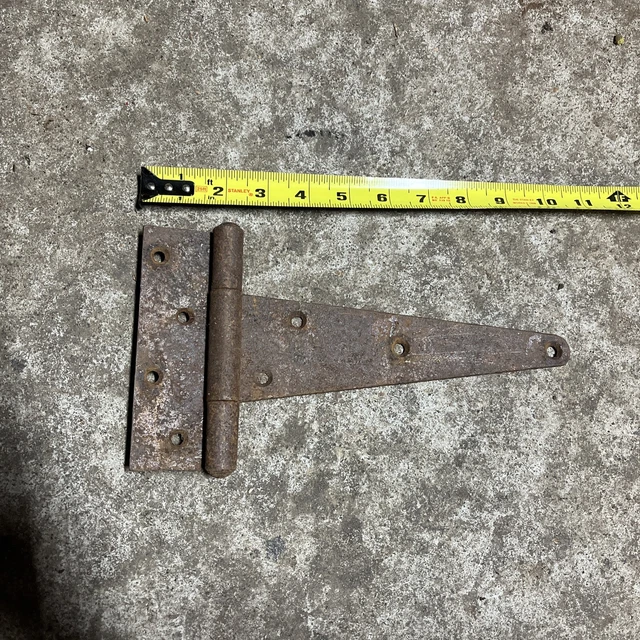 (1) Antique Barn Door T Strap Hinge 10” Vintage