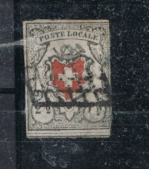 1850 Schweiz, Mi. 6 I mit Kreuzeinfassung, gest.