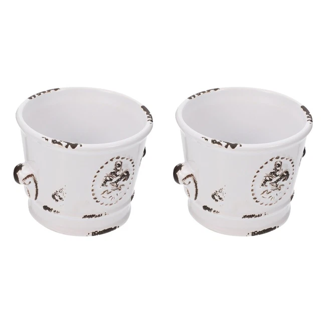 2 Pieces Pot De Fleur Céramique Jardinières D'extérieur Fleurs Ferme