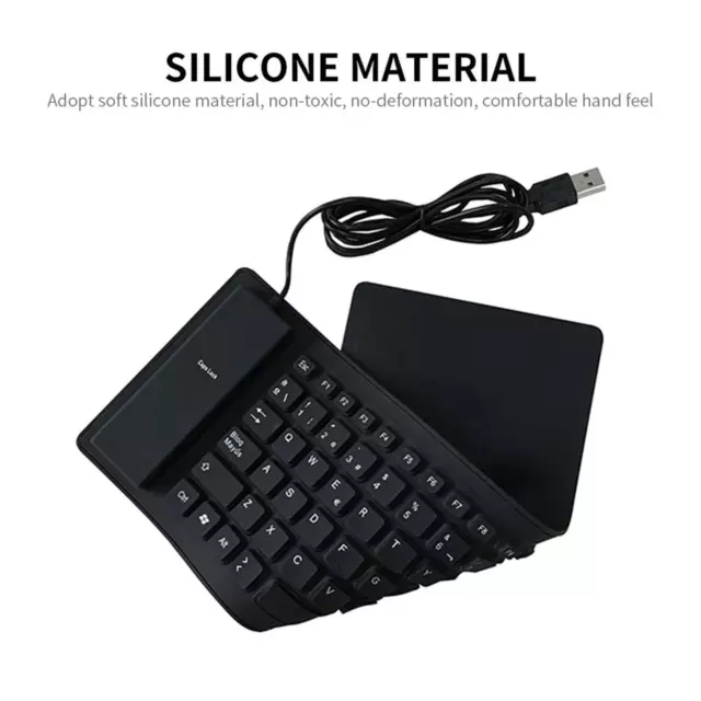 USB Wired Foldable 84 Key Spanish Silicone Keyboard Waterproof Rollup Keyboards