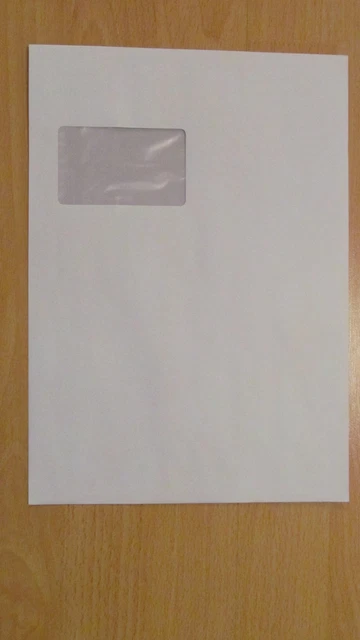 250 pièces sacs d'expédition DIN A4 C4 blanc avec fenêtre enveloppes enveloppes enveloppes enveloppes